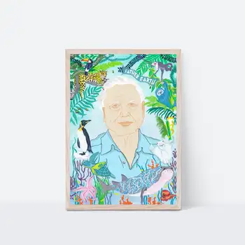 

David Attenborough Portrait Hd Prints Picture Wall Artwork Modular Painting Poster Canvas Living Room Home Decoration No Framed