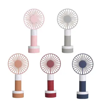 

Mini Handheld Fan with Colorful Light Portable Rechargeable USB Fan with Standing Base 3 Speed Desktop Fan