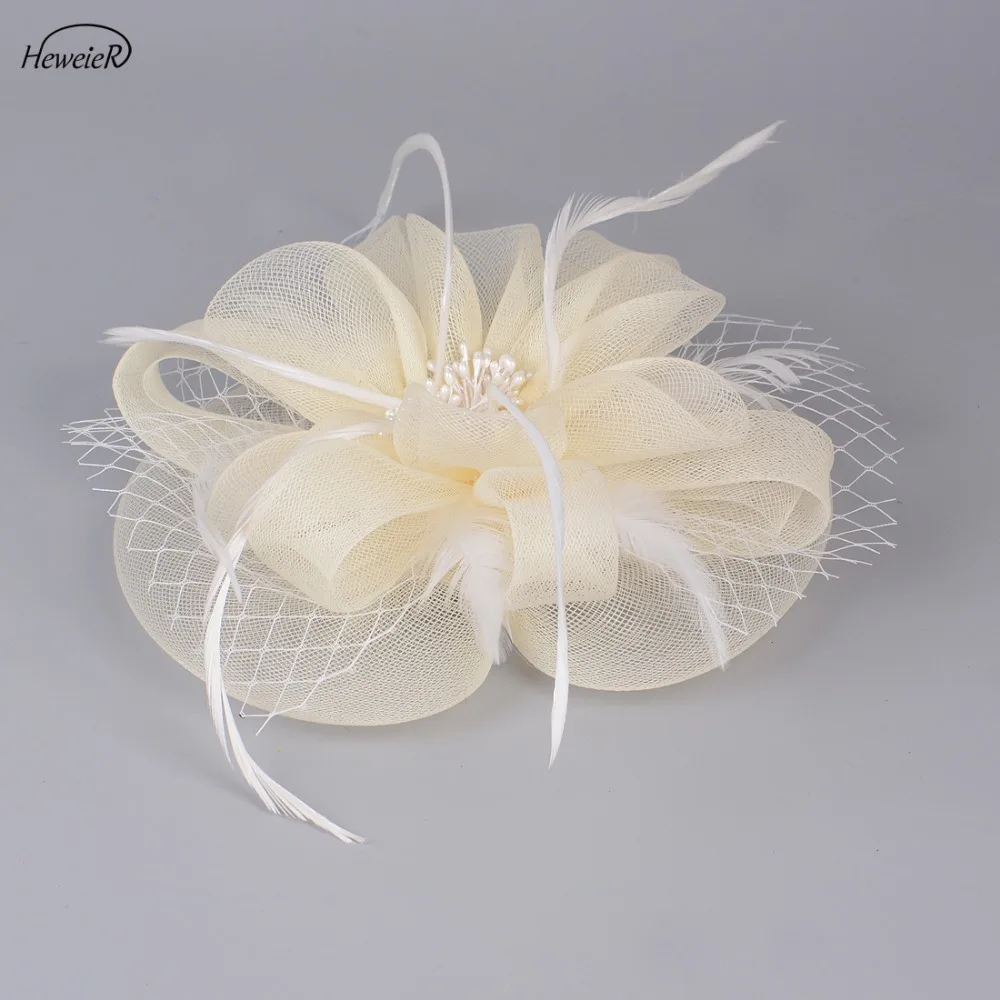 Женские головные уборы-вуалетки черного/оранжевого/желтого/цвета слоновой кости, Коктейльные заколки для волос ручной работы, аксессуары для волос, вечерние, Свадебные Заколки