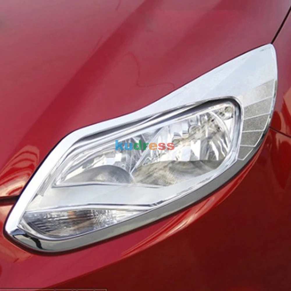 Автомобильные аксессуары для Ford Focus 3 2012 2013 ABS хромированная крышка передней фары, накладка, рамка, украшение, автомобильные аксессуары