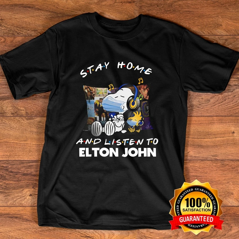Рубашки Elton John Stay Home и слушайте футболку DD009 |