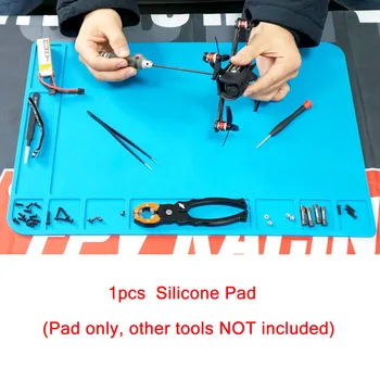 

480*340mm Multifunctional Repair Table Mat Portable Silicone Pad Blue High Temperature Resistant Heat Insulation Tool