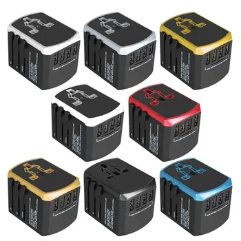 

Worldwide Travel Adapter Sockets Universal Wall Power Charger for EU/UK/US/AU 4 USB 2.4A Port + Type-C Power Adapter