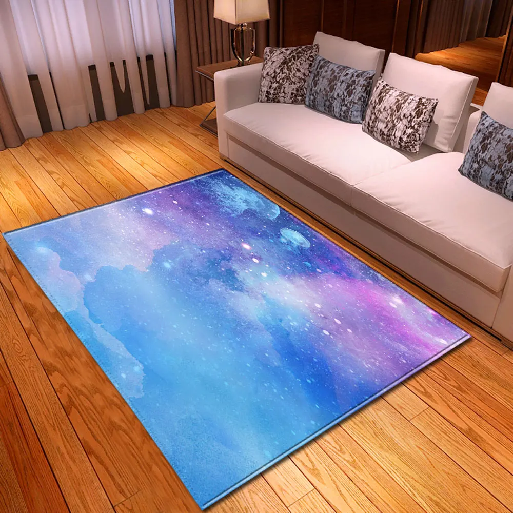 3D Galaxy Universe Звездный ковер для спальни детской комнаты игровой коврик фланелевые