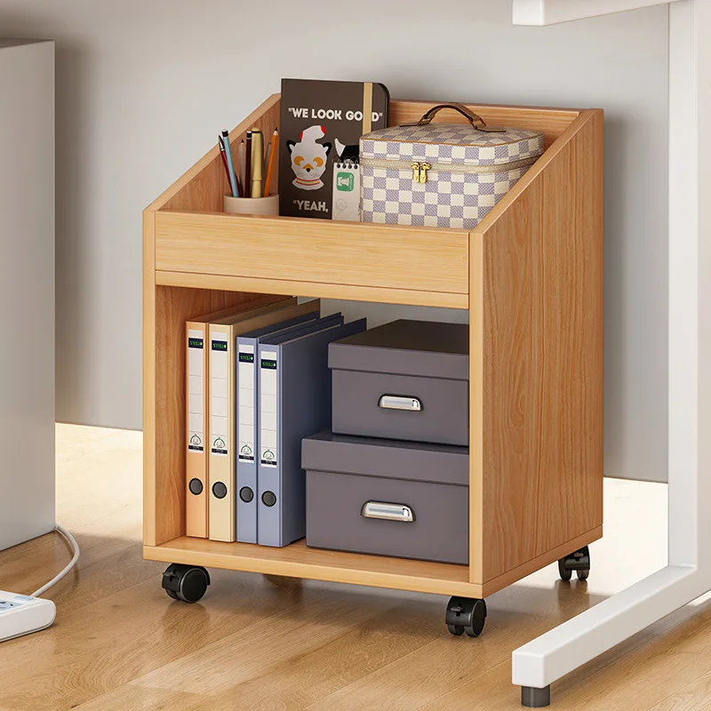 School Bag Storage Rack Movable Small Bookshelf Office with Wheels Fantastic under Table Cabinet | Дом и сад