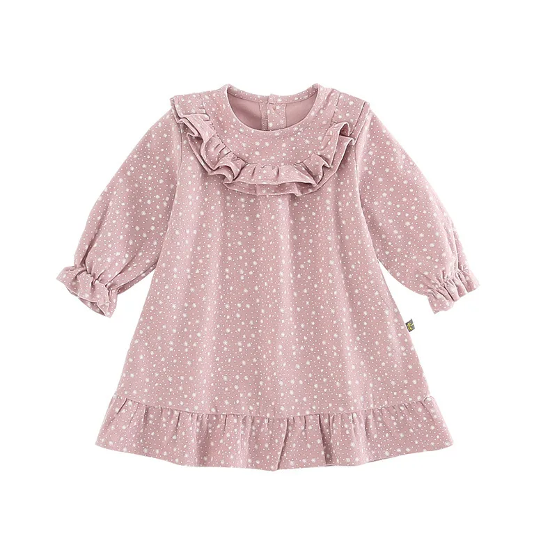 Платья для девочек милые платья принцессы с длинными рукавами детская одежда на весну