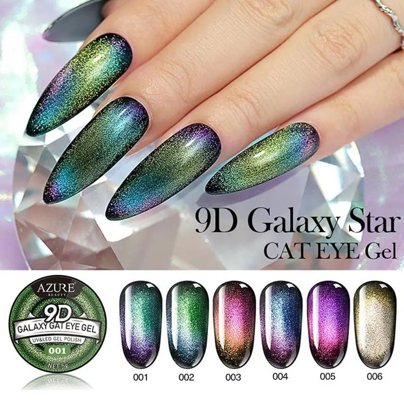 9D Гель-лак для ногтей с эффектом «кошачий глаз» лак долговечный Galaxy Star Сияющий кошачий глаз ногти дизайн ногтей клей для ногтей