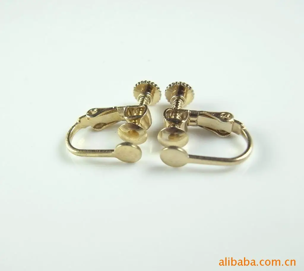 DIY серьги ювелирные аксессуары с инкрустацией стразами винтовой зажим-на пирцелесс серьги Регулируемые эластичные серьги с французским замком оптом