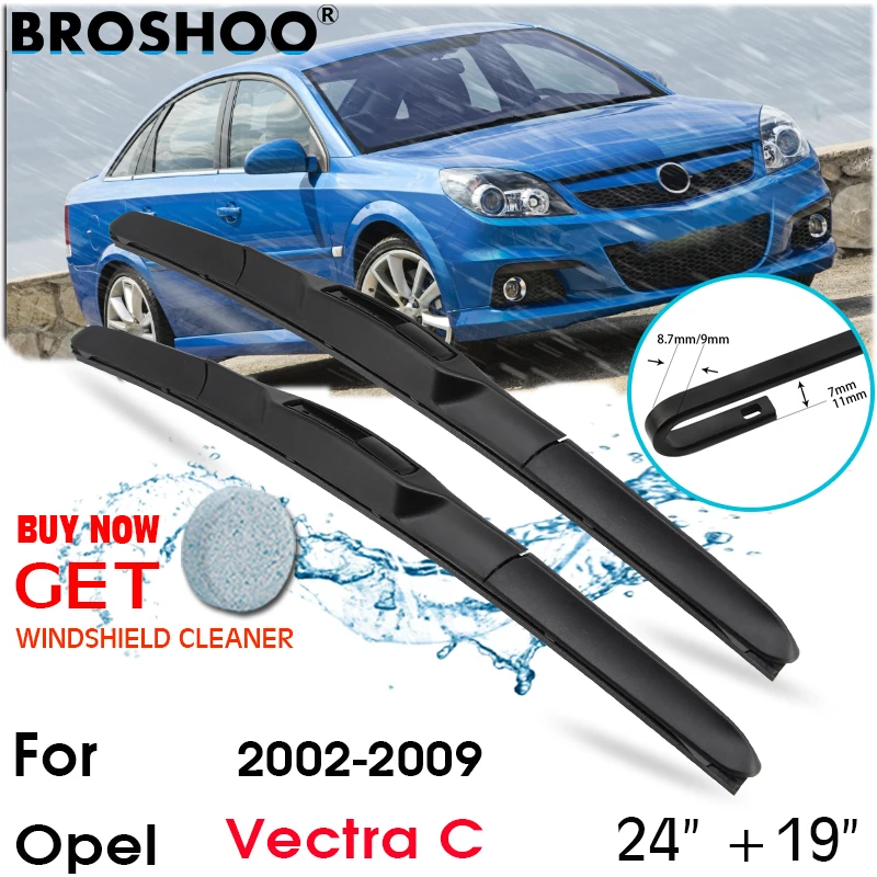 

Car Wiper Blade Front Window Windscreen Windshield Wipers Blades J hook Auto Accessories For Opel Vectra C 24"+19" 2002-2009