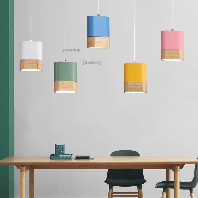Nordic LED Wood Pendant Lamp Lights Modern Home Decor Hanging Ceiling Lamps Simple Chandelier Lighting Bedroom Light Fixtures | Лампы и