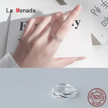 

La Monada Cross Weave Resizable Women Ring 925 Sterling Silver Minimalist Rings For Women 925 Silver Fine Jewerly Rings Woman