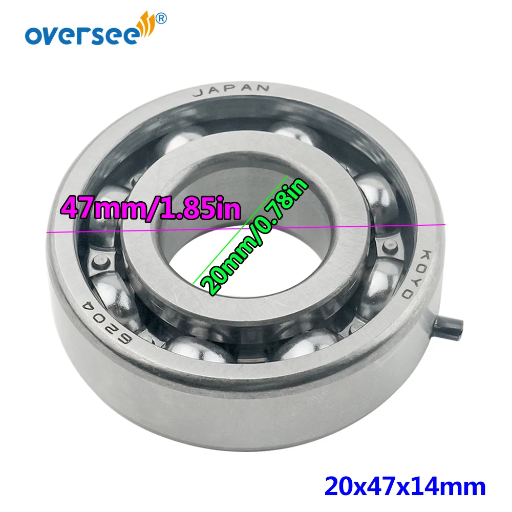 93306-204U0 ball bearing with pin for Yamaha outboard motor 2T 4HP 5HP 6HP 8HP 20x47x14mm outboard motor bearing