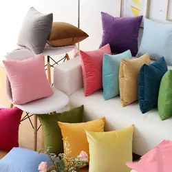 Современная мода, цветные яркие бархатные наволочки для подушек, синие, серые, желтые, розовые наволочки для подушек, наволочки для дома