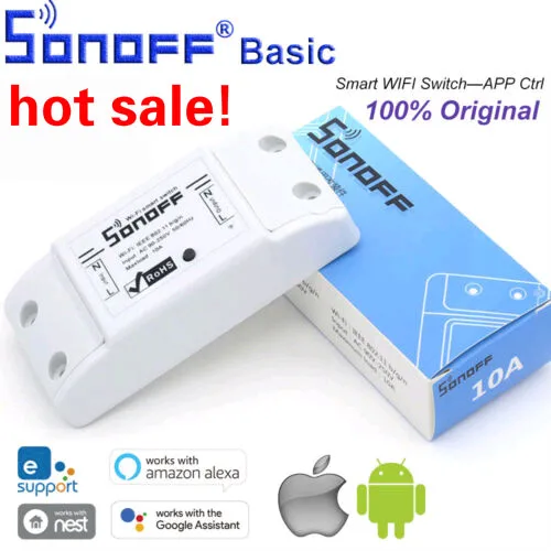 Беспроводной умный переключатель Sonoff Basic R2 WiFi домашняя Автоматизация релейный