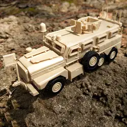 Высокая имитация 1/72 моделирование 6X6 Пума военная модель грузовика 3D головоломка Строительная игрушка коллекционная с витриной