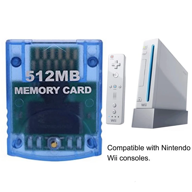 Gamilys 512MB Memory Card for Game console Gamecube Wii 512 MB Blue