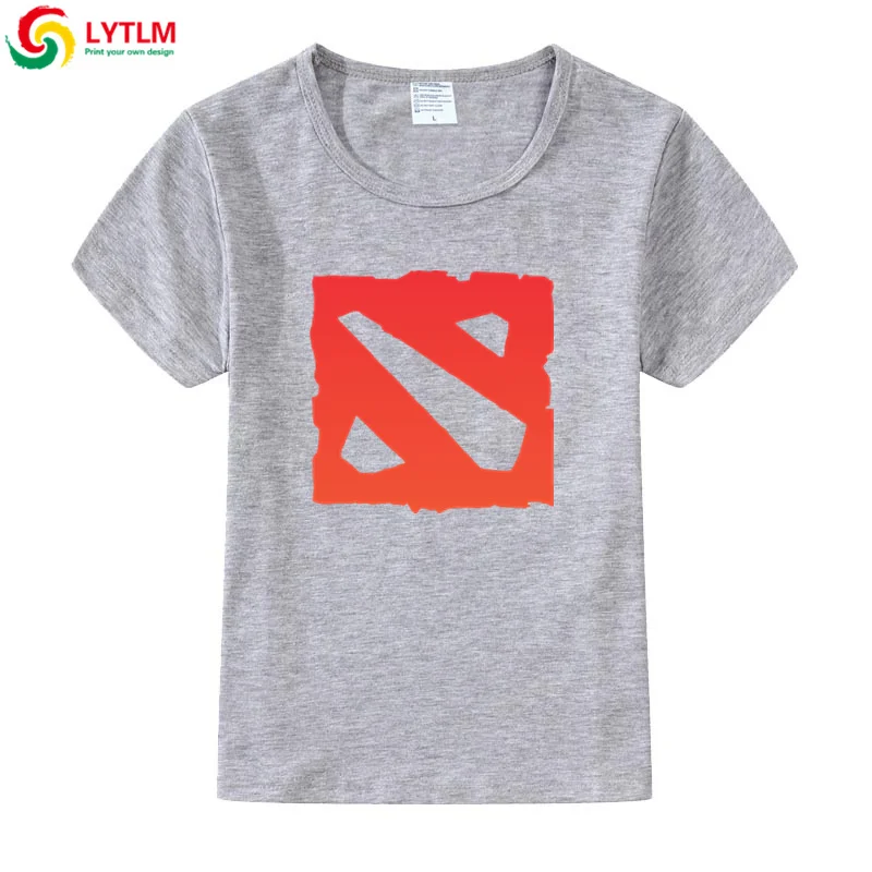 LYTLM Dota/2 футболки Летние Стильные Свободные Детские футболки с короткими рукавами для девочек футболки для маленьких мальчиков винтажная детская футболка - Цвет: DX LYCRA Grey