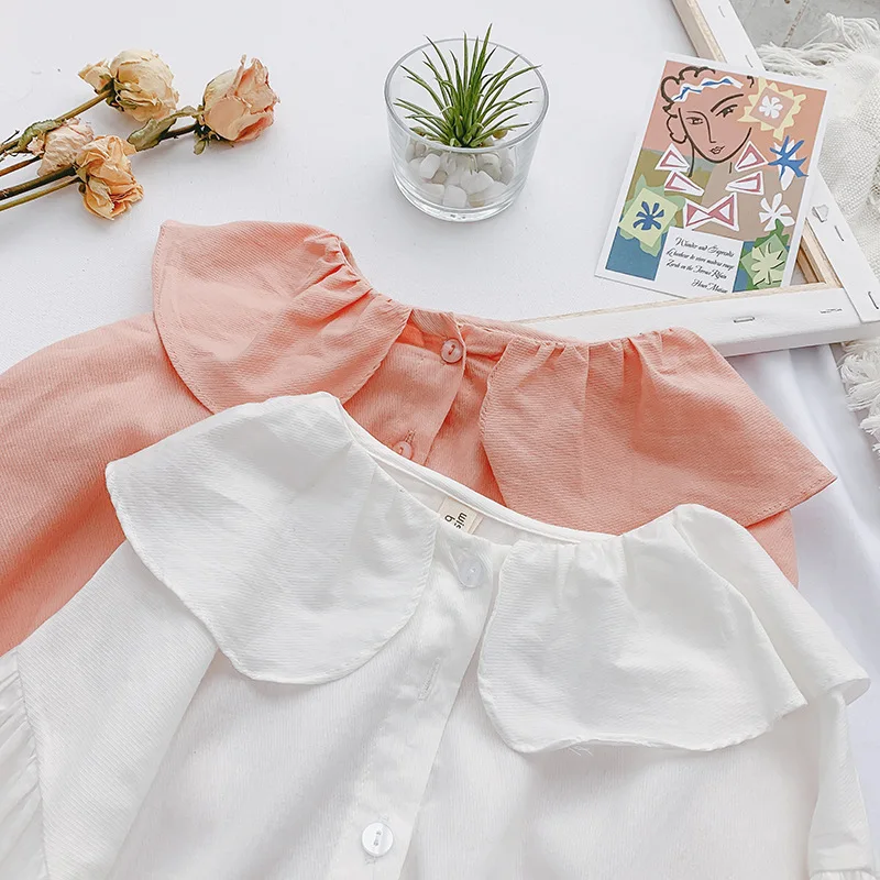 Рубашка для девочек г., весенняя одежда новая стильная Милая женская рубашка из чистого хлопка в японском стиле весенне-Осенняя детская куртка
