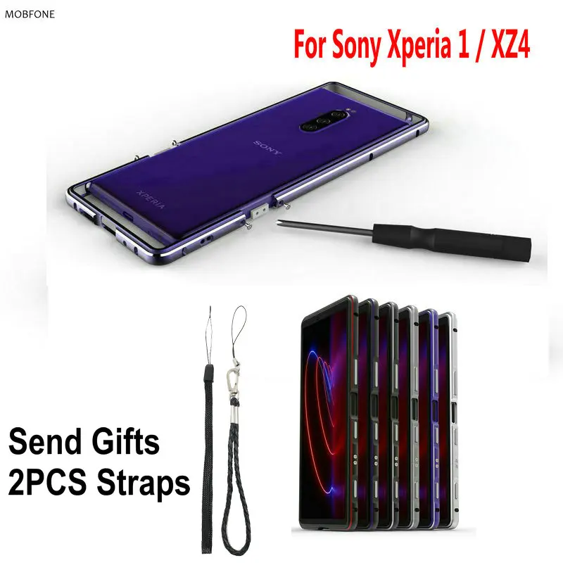 

For Sony Xperia 1 6.5" Frame Luxury Ultra Thin Shock-Proof Protective Case For Xperia XZ4 aluminum Metal Bumper Cases Cover Capa