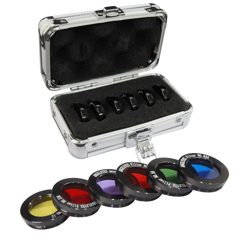

1.25 Inch Filter Astronomical Telescope Moon Filter Total 6pcs with Exquisite Aluminum Box Uv Pass Filter Telescope Accessories