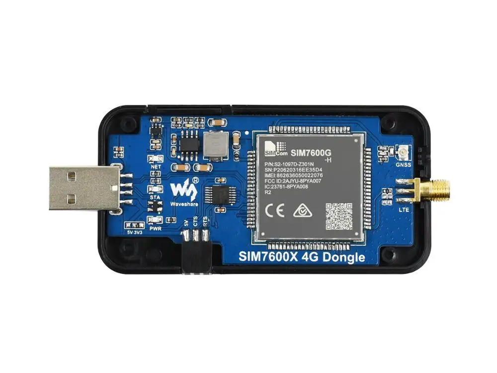 Waveshare SIM7600G-H 4G DONGLE, GNSS Ŵ, ۷ι  
