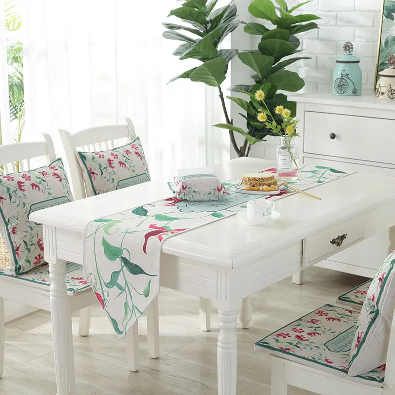 New Style Flax Minimalist Modern Chinese-style Table Runner Table Bar Teapoy Table Flag Placemat Table Runner Customizable a Gen