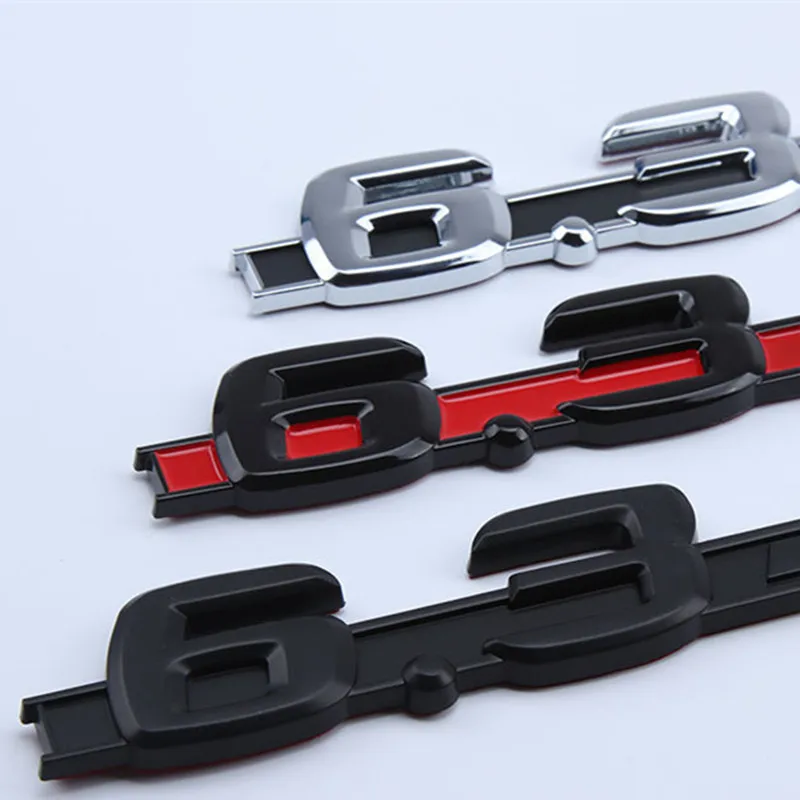 ABS Car Side Fender Emblem 6.3AMG Badge stickers fit for 3.2 5.5 6.3 6.5 AMG Logo Styling Accessories Chrome Glossy black Red | Автомобили
