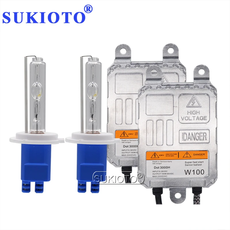 Мощные ксеноновые лампы SUKIOTO H7 100 Вт балласт 24 В 12 hid комплект ксеноновых передних