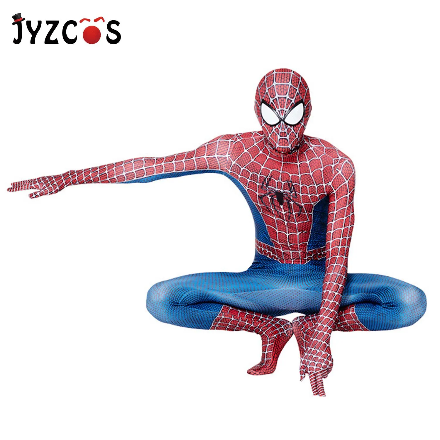 JYZCOS костюм Человека-паука с 3D принтом для детей и взрослых, лайкра, спандекс, классический костюм Человека-паука для Хэллоуина, маскарадный костюм