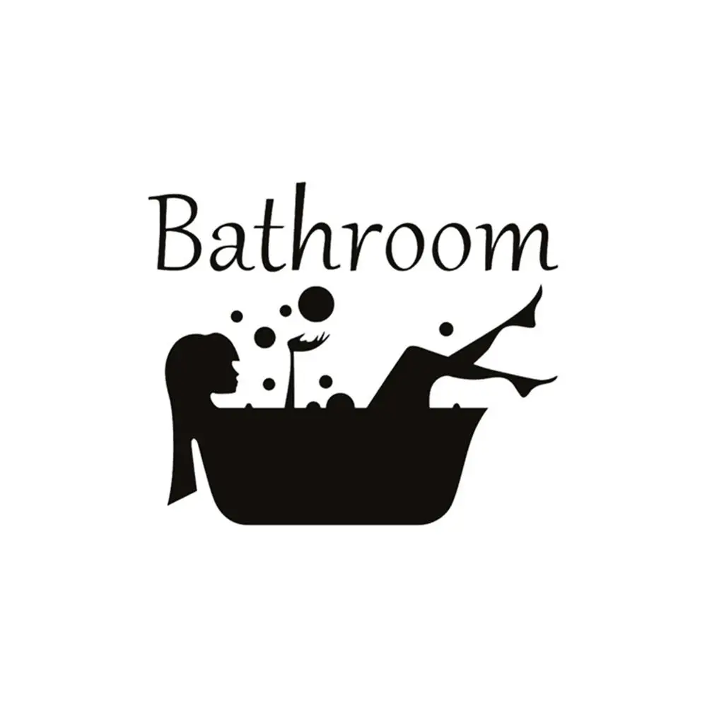 Lady Bathtub Wall Sticker Home Bathroom Door Removable Decal Art Mural Decor Lady Bathtub Wall Sticker Home Bathroom Door Removable Decal Art Mural Decor