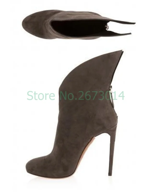 

Woman Stiletto High Heels Boots Sewing Boots Female Autumn Winter Suede Faux fur Fashion Sexy Pointed Toe Back Zipper Boots