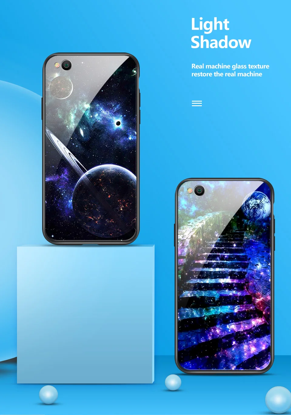 Для Xiaomi Redmi S2/Y2 ударопрочный чехол для телефона из закаленного стекла для Redmi Go полная защита Мягкий силиконовый Край Твердые чехлы