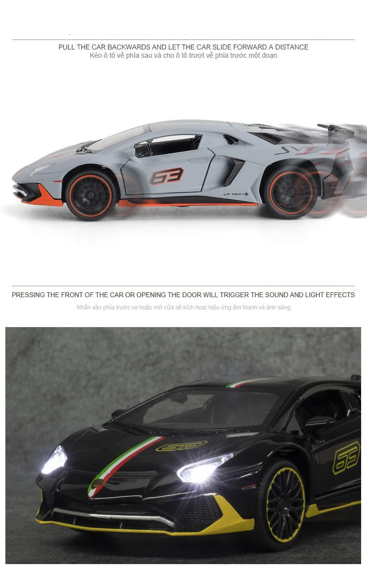 aventador liga esportes modelo de carro diecast metal veículos de brinquedo modelo de carro alta simulação som luz crianças brinquedo presente