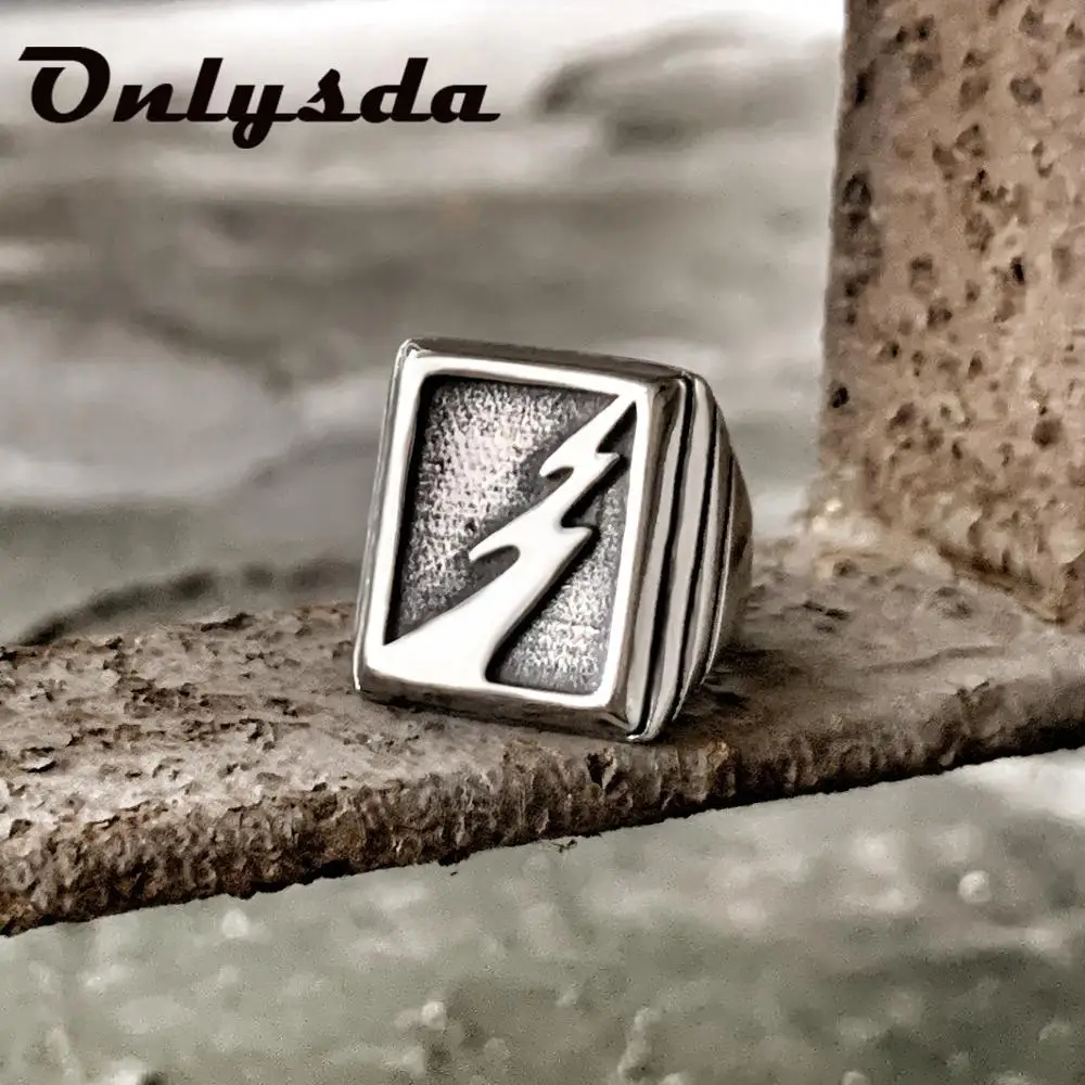 Onlysda Cool 316L Stainless Steel ring Vintage Man's Lightning Collection Classic Ring Engagement Jewelry Boyfriend Gift OSR560 - Image 2
