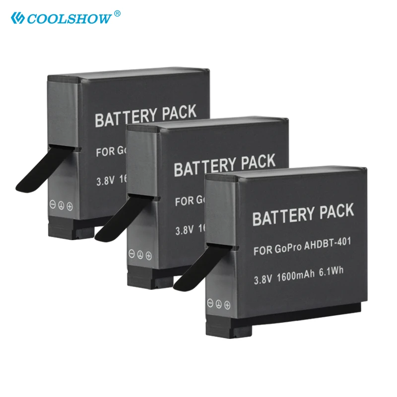 Batteria Da 1600Mah Per Gopro Hero 4 Caricabatteria Nero Per Batterie Per Fotocamere Gopro Hd Hero 4