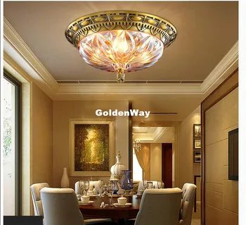 

Free Shipping Modern Copper Art Decration 90-265V Bronze Crystal Style Design Ceiling Lamp Copper Luster E27 AC Ceiling Lighting