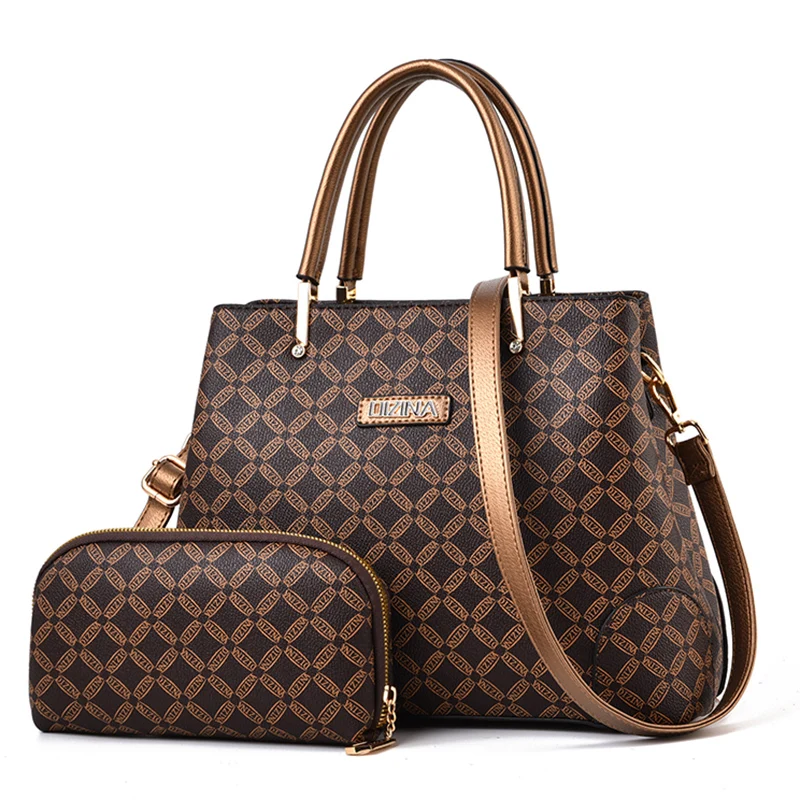 Роскошные сумки из двух частей, набор женских сумок, дизайнерская женская кожаная сумка, сумка на плечо для женщин