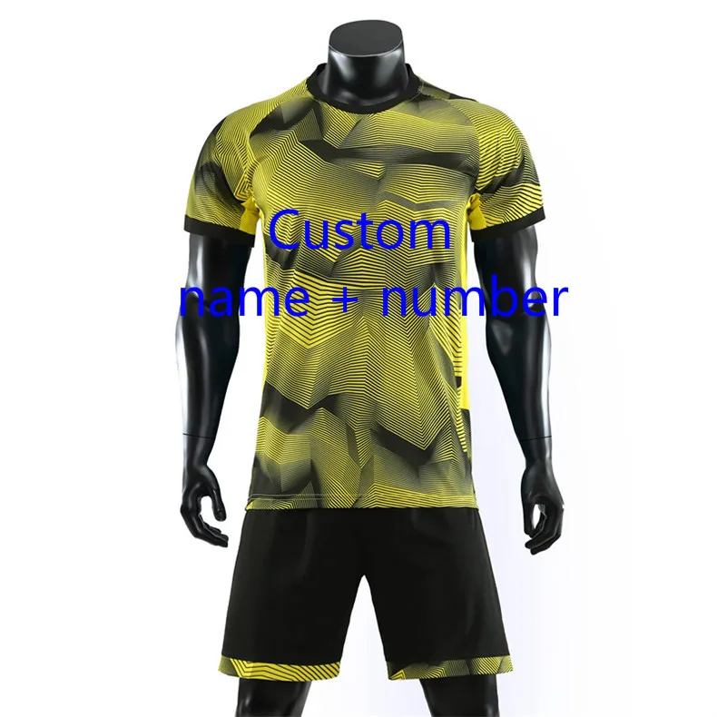 Мужские и женские футбольные комплекты, форма Джерси, спортивный комплект, футбольные майки, рубашки, шорты, тренировочный костюм, индивидуальная спортивная одежда - Цвет: Custom name number