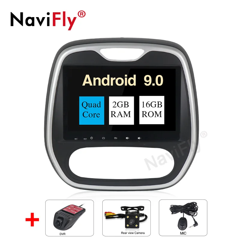 NaviFly Android 9,0 Восьмиядерный 4 Гб ОЗУ 64 Гб ПЗУ автомобильный мультимедийный плеер автомобильные аксессуары для Renault Captur clio samsung 2011 - Цвет: 16G camera DVR
