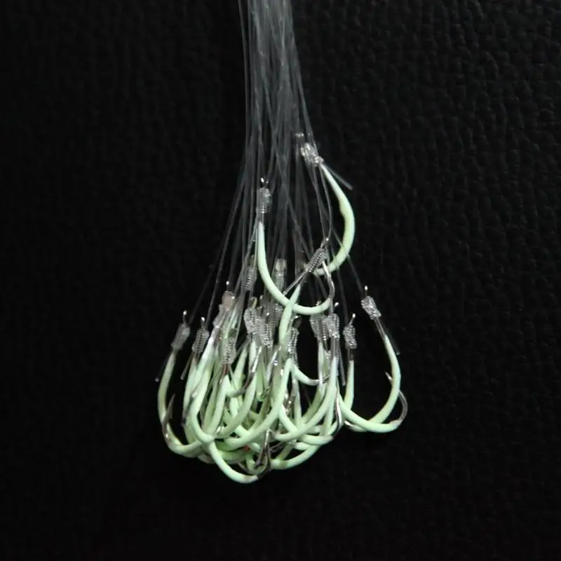 Luminous Fishing Hook Barbed Tackle High Carbon Steel Agrafe Line Jig Fishhooks 14/16/18/20/24/28# 6 Size Optional