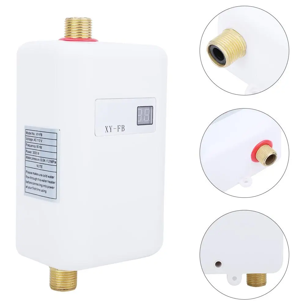 3000W/3800W  Electric Water Heater Instant Tankless Water Heater 110V/220V  Temperature display Heating Shower Univers 3