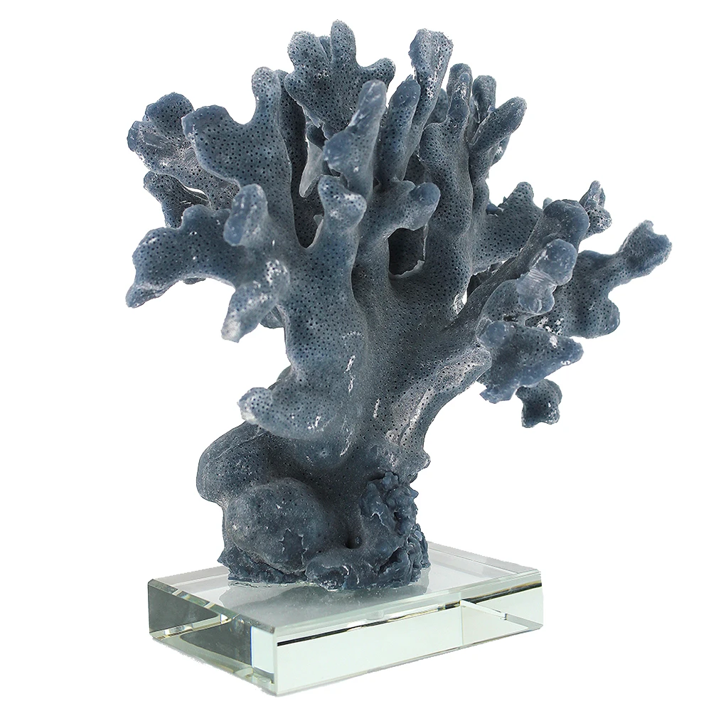 7.8 INCH RESIN CORAL STATUE ON TRANSPARENT GLASS BASE NATURAL DESIGN SEA FIGURINE ORNAMENT HOME DECOR STYLISH DECORATIVE ACCENT 7.8 INCH RESIN CORAL STATUE ON TRANSPARENT GLASS BASE NATURAL DESIGN SEA FIGURINE ORNAMENT HOME DECOR STYLISH DECORATIVE ACCENT
