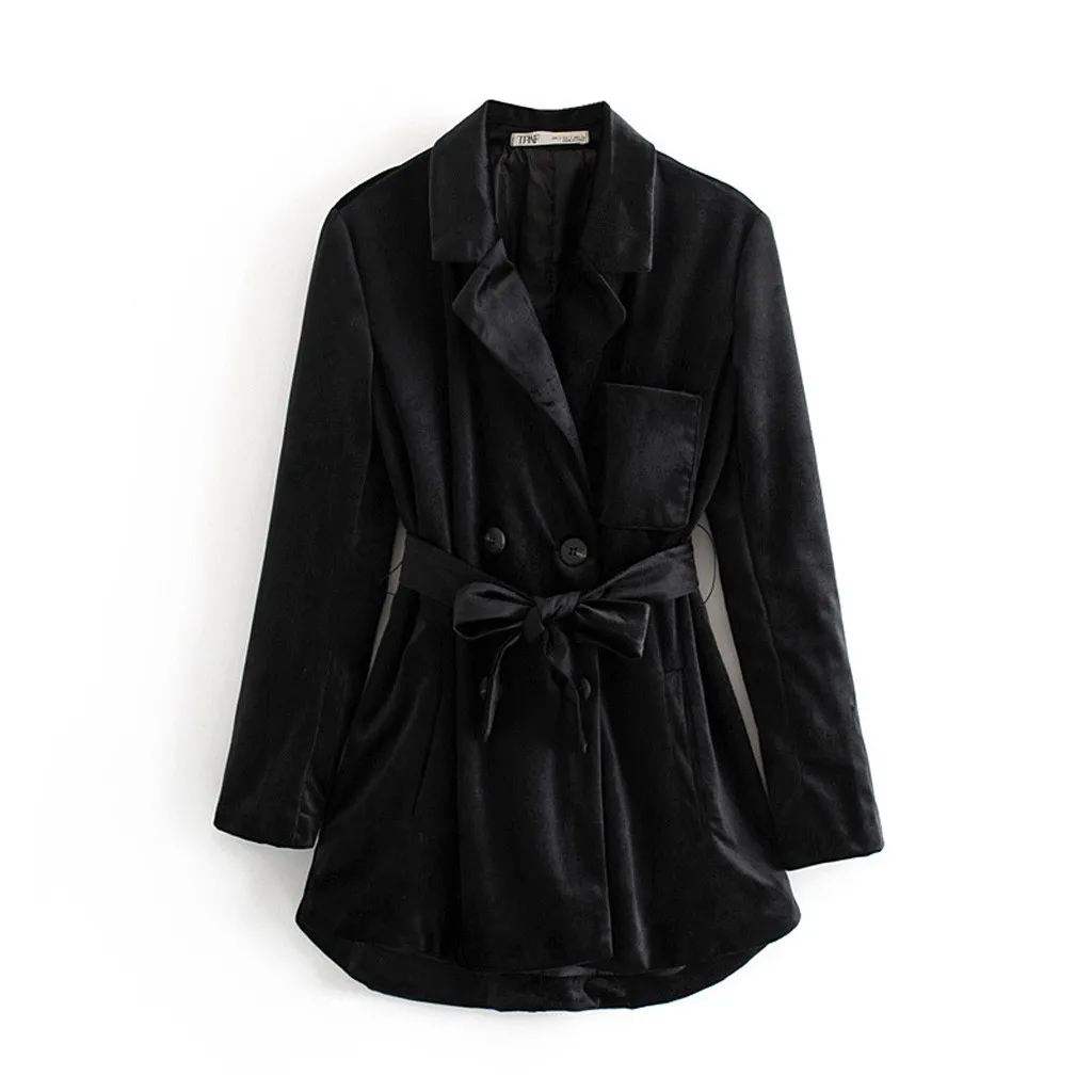 

Jacket Coat Women 2019 New Fashion Casual Women Pure Color Turn-down Collar Lapel Pocket Velvet Jacket Coat Women Outerwear Coat