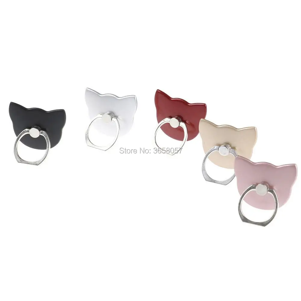 500pcs Luxury 360 Degree Metal fold Finger Ring Holder Mobile Phone cat face Stand For iPhone | Мобильные телефоны и
