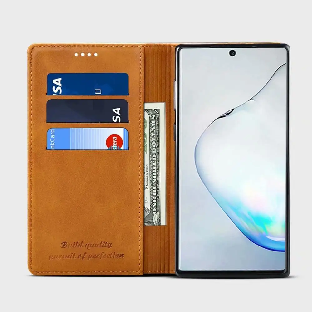 Suteni для samsung Galaxy Note10 9 S10 S9 Plus откидной кожаный чехол-бумажник, простой стильный чехол с отделением для кредитных карт