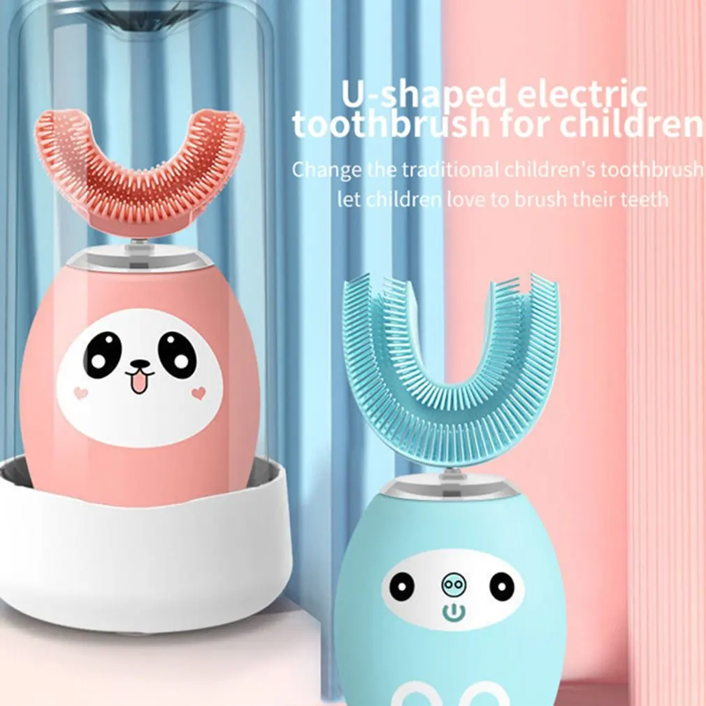 

Sonic Electric Toothbrush For Children U Type 360 ​​Degree Automatic Teeth Cleaner Waterproof Kids Toothbrush Voice Type