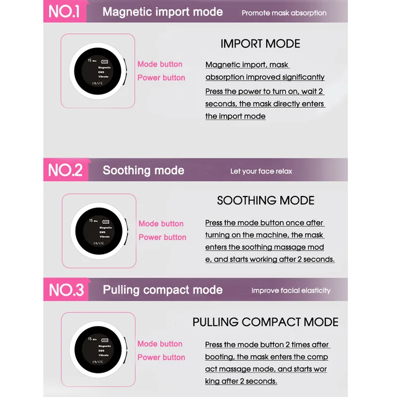 3D Face Mask Lift Massager Electric EMS Vibration Tightening Device Skin Rejuvenation Anti-Wrinkle Acne Removal Magnet Beauty 6