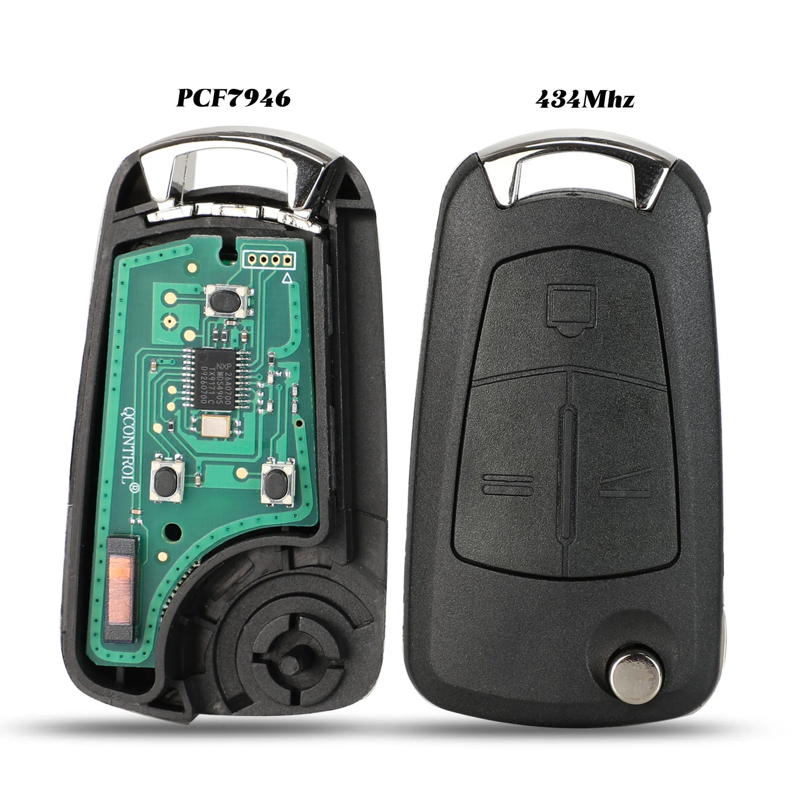 

jingyuqin Remote Folding Car Key 434Mhz Cover Fob Case Shell Styling Case 3 Buttons For Vauxhall Opel Corsa Astra Vectra Signum