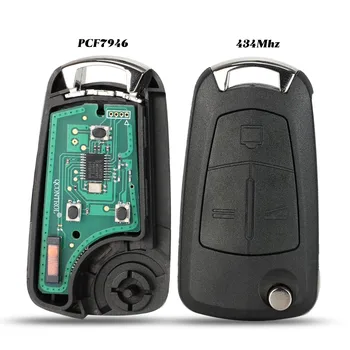 

jingyuqin Remote Folding Car Key 434Mhz Cover Fob Case Shell Styling Case 3 Buttons For Vauxhall Opel Corsa Astra Vectra Signum