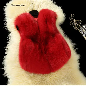 

Benemaker Baby Fur Faux Vest For Girl Children Sleeveless Jacket Warm Fleece Windbreaker Soft Coat Winter Thick Waistcoat NA107